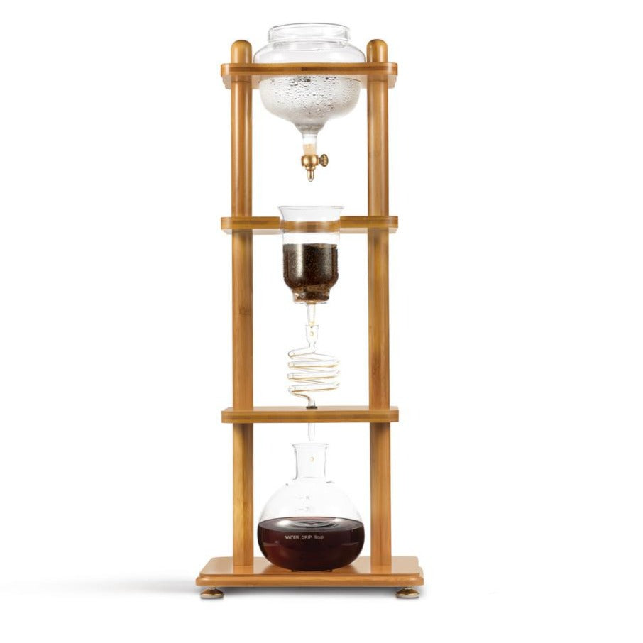 Yama Cold Drip Coffee Maker (25 Cup) w Straight Black Wood Frame