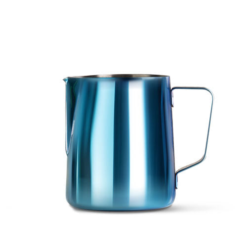 12oz stainless steel frothing pitcher blue