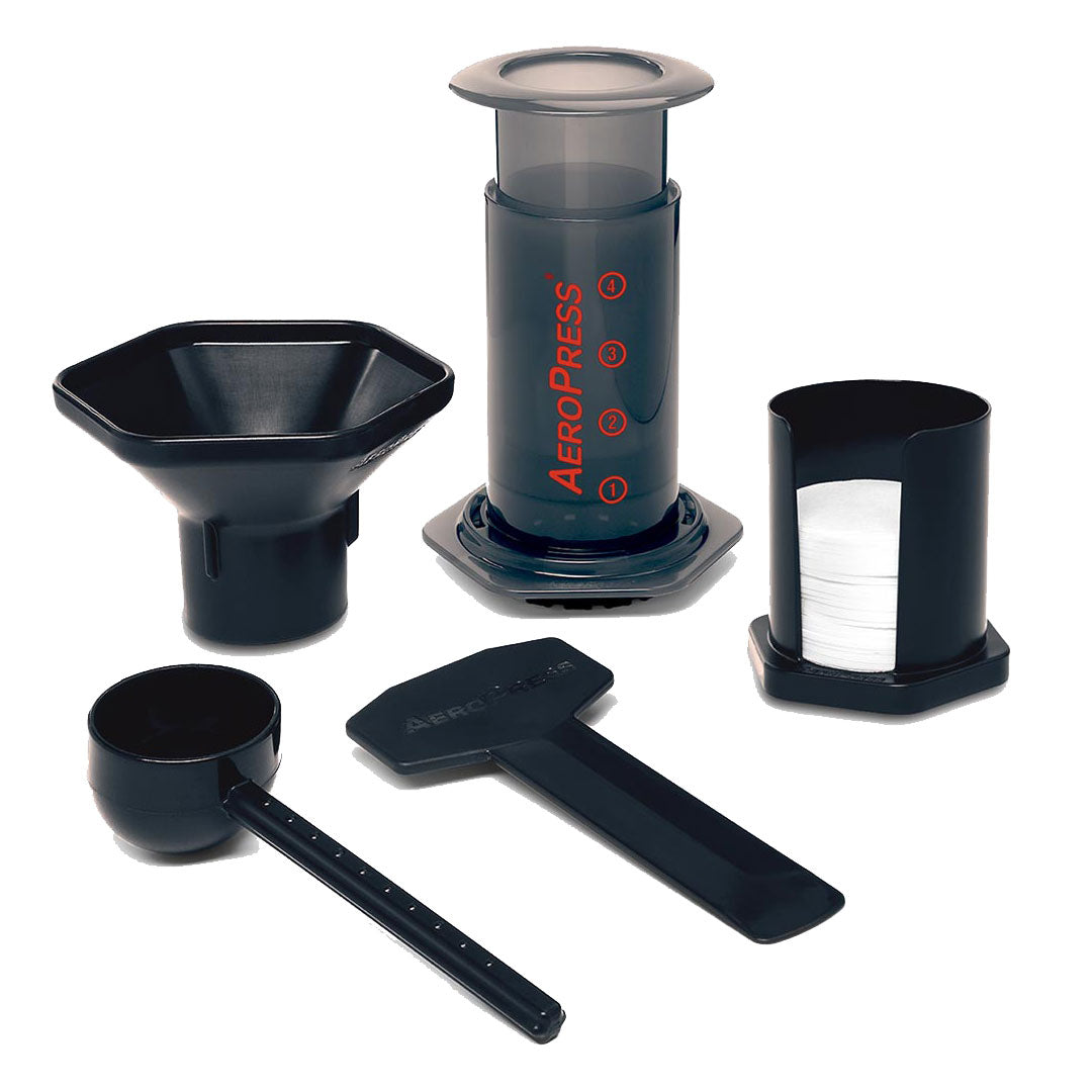 red aeropress coffee maker kit